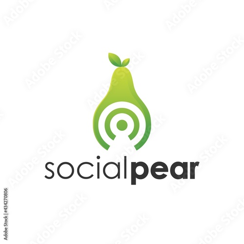 modern pear logo design, vector illustration