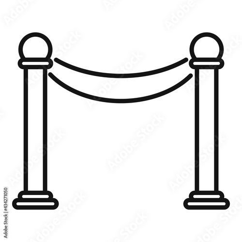 Museum barrier icon, outline style