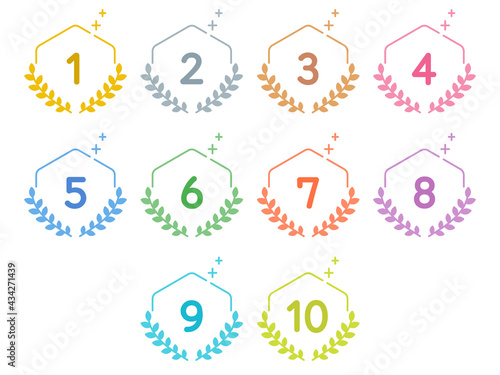 数字 見出し アイコンセット、月桂樹