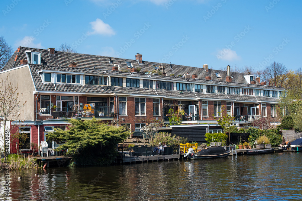 houses and boats on the canal houses and boats on the canal