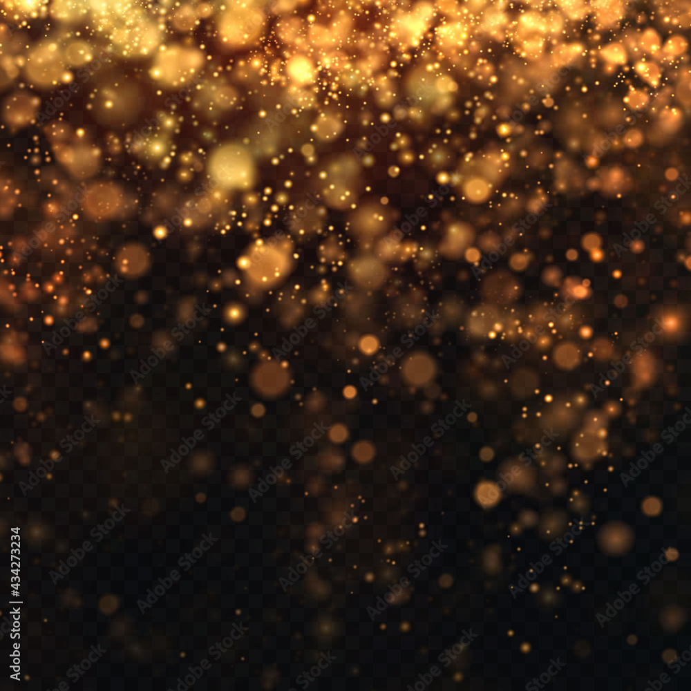 Glittering particles of fairy dust. Magic concept. Abstract festive background. Christmas background. Space background.	
