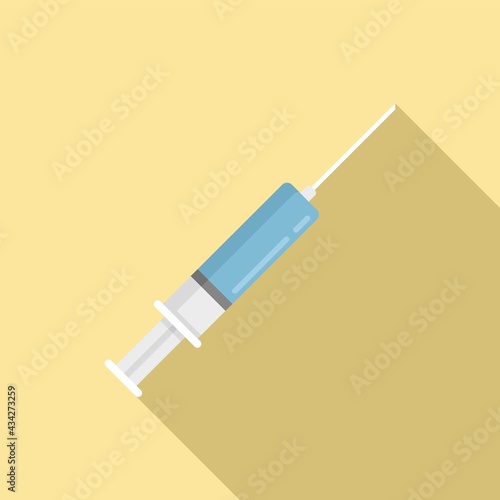 Medical syringe icon, flat style
