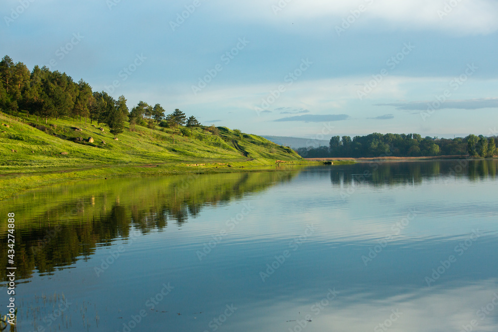 Beautiful Landscape with lake and trees. Amazing Nature in Europe. Lovely place to visit this summer. Beautiful Landscape with lake and trees. Amazing Nature in Europe. Lovely place to visit this summer.