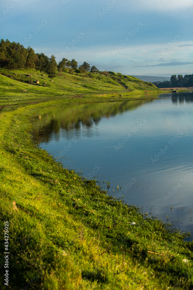 Beautiful Landscape with lake and trees. Amazing Nature in Europe. Lovely place to visit this summer. Beautiful Landscape with lake and trees. Amazing Nature in Europe. Lovely place to visit this summer.