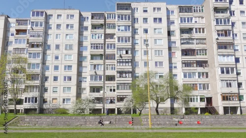 Springtime in a Soviet Planned Industrial City Visaginas, Lithuania photo