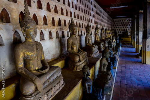 Canvas Print buddha in temple, digital photo picture as a background , taken in Sisaket templ