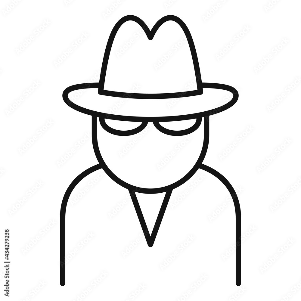 Security agent icon, outline style Security agent icon, outline style