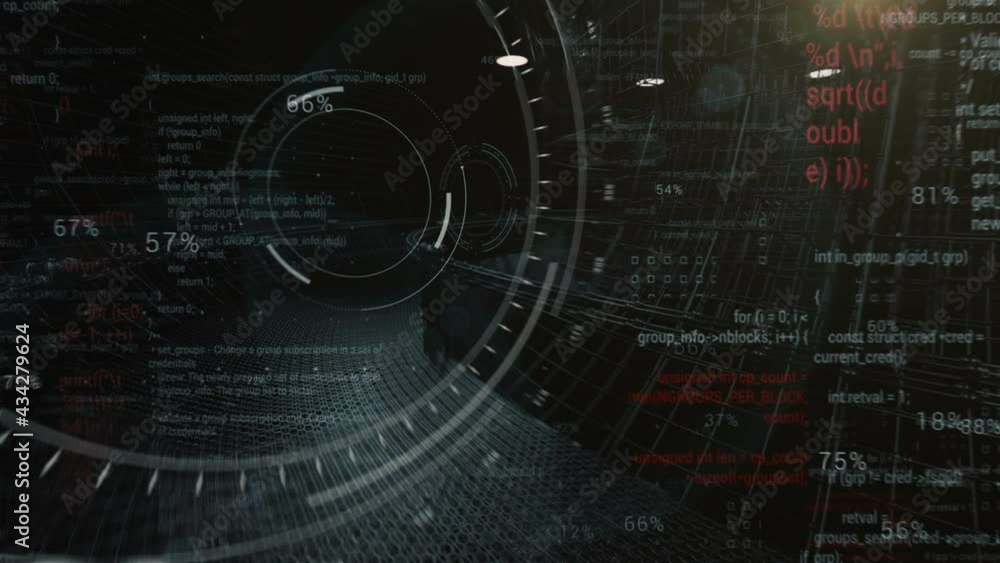 Looping HUD elements in futuristic Sci Fi 3D tunnel.Technological intro.Fast seamless animation.Screensaver.Type 2 Looping HUD elements in futuristic Sci Fi 3D tunnel.Technological intro.Fast seamless animation.Screensaver.Type 2