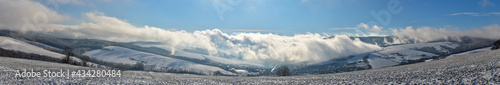 Winter landscape snowy mountain panorama