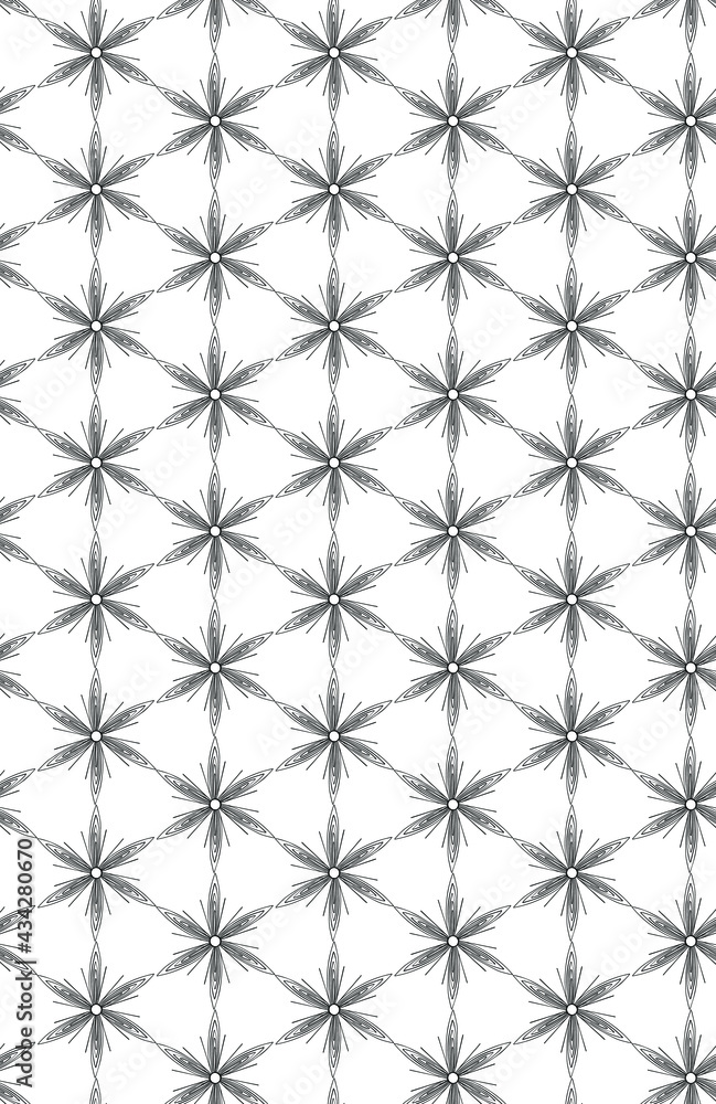 Vector illustration of elegant fine lines forming an elegant floral pattern. Seamless pattern for background, wallpaper, textile printing, packaging, wrapper, etc. Vector illustration of elegant fine lines forming an elegant floral pattern. Seamless pattern for background, wallpaper, textile printing, packaging, wrapper, etc.