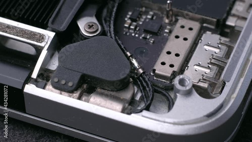 Wallpaper Mural Computer Service. Master cleans the inside of the laptop with dust and other dirt. 4k. Close up. Tech Support Electronic Devices Concept. Torontodigital.ca