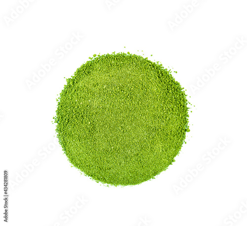 Wallpaper Mural Top view of green tea powder on white background. Torontodigital.ca