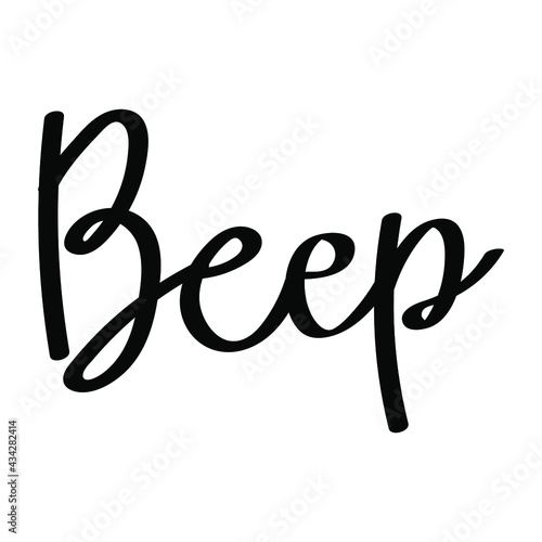 Vector lettering Beep for party robots.