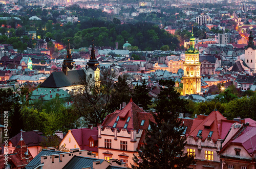 Night Lviv view