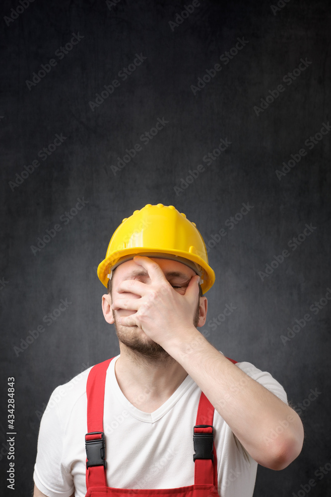Portrait of a disappointed construction worker Portrait of a disappointed construction worker