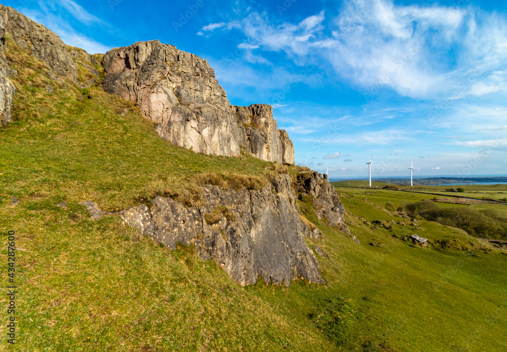 Visiting Harborough Rocks, with lovely views of Lake Carlington and the windmills