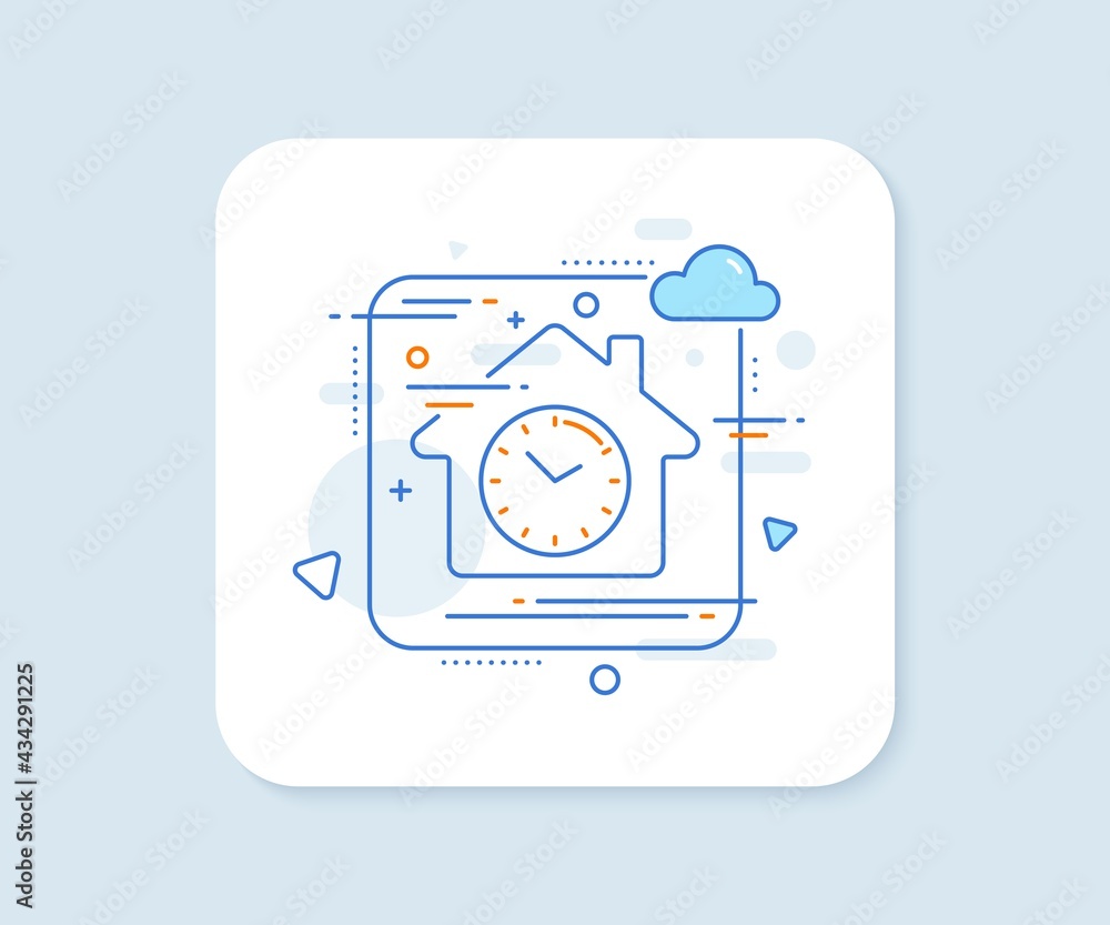 Time management line icon. Abstract vector button. Clock sign. Watch symbol. Time line icon. Home concept badge. Vector Time management line icon. Abstract vector button. Clock sign. Watch symbol. Time line icon. Home concept badge. Vector