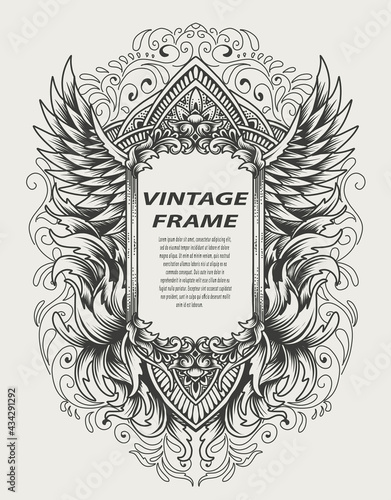 vintage baroque frame with antique ornament