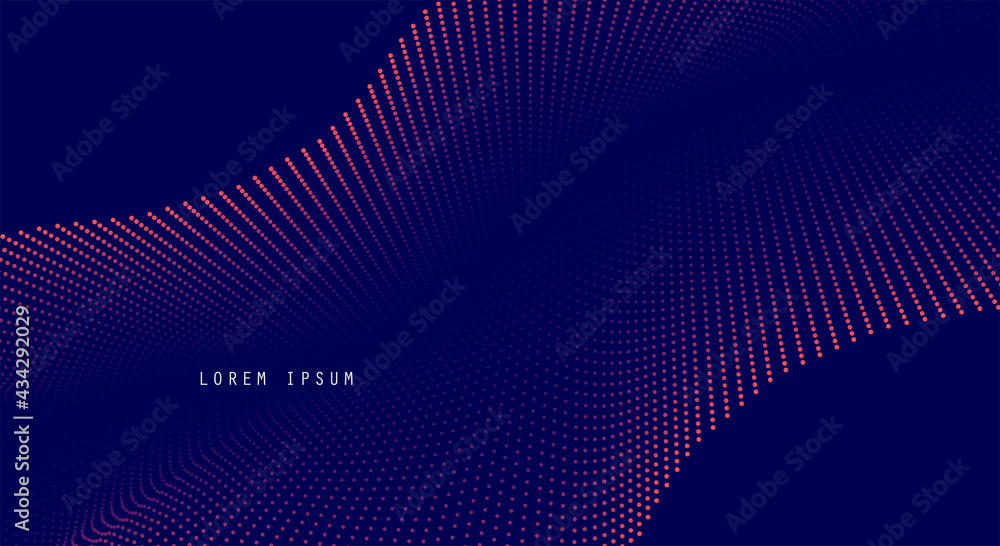 Vector background with color abstract wave dots