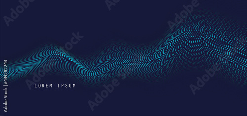 Vector background with color abstract wave dots