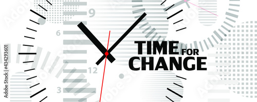 time for change sign on white background	