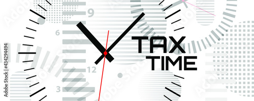 tax time sign on white background	