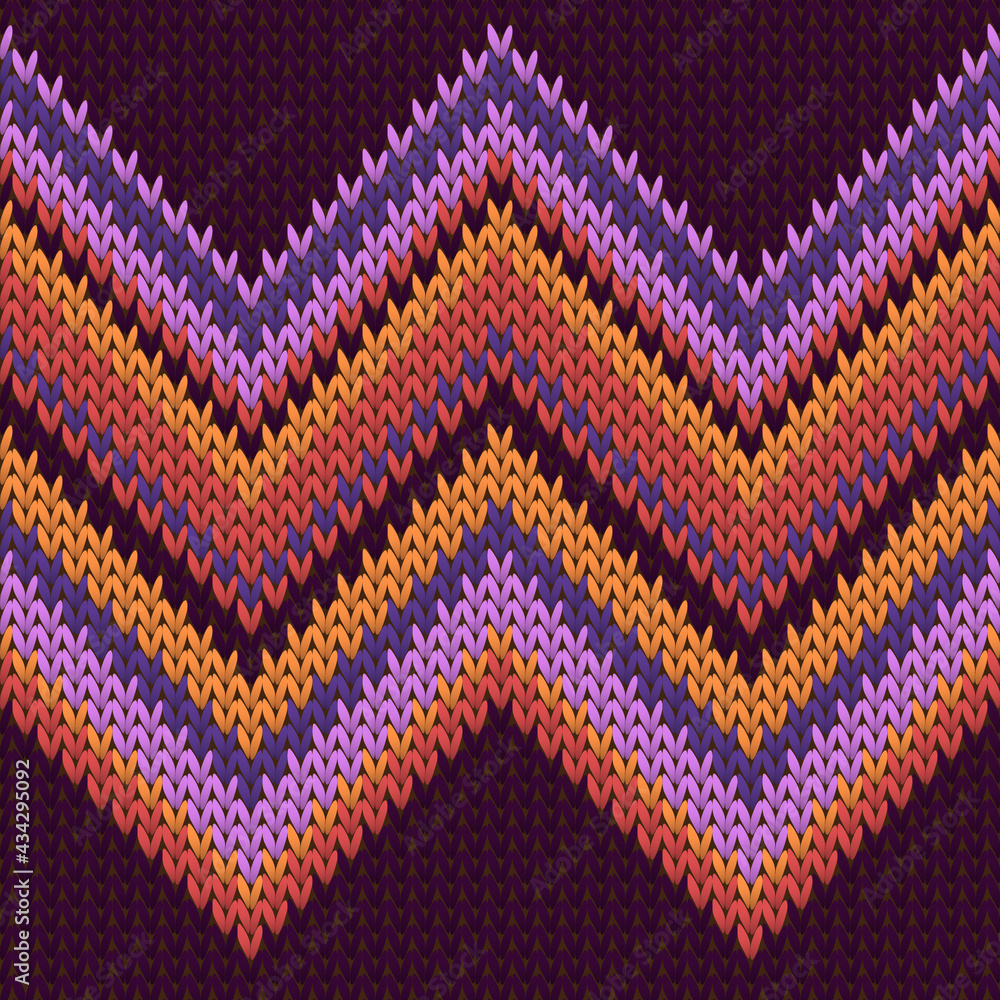 Fluffy zig zal lines knitting texture geometric