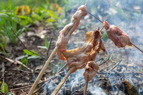 Grilled pork In the forest