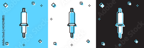 Set Soldering iron icon isolated on blue and white, black background. Vector