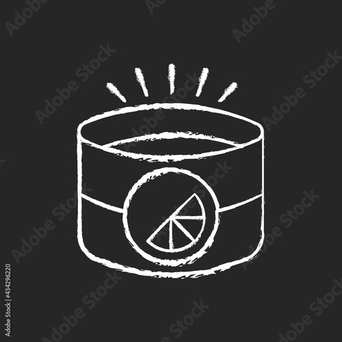 Branded light reflective armband chalk white icon on black background. Special band for working out at night. Uniquely created accessries by designers. Isolated vector chalkboard illustration