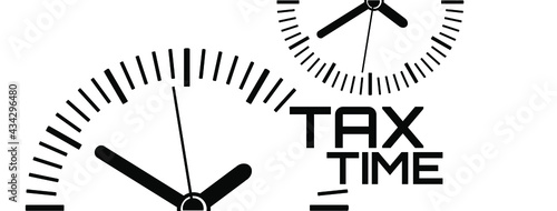 tax time sign on white background	