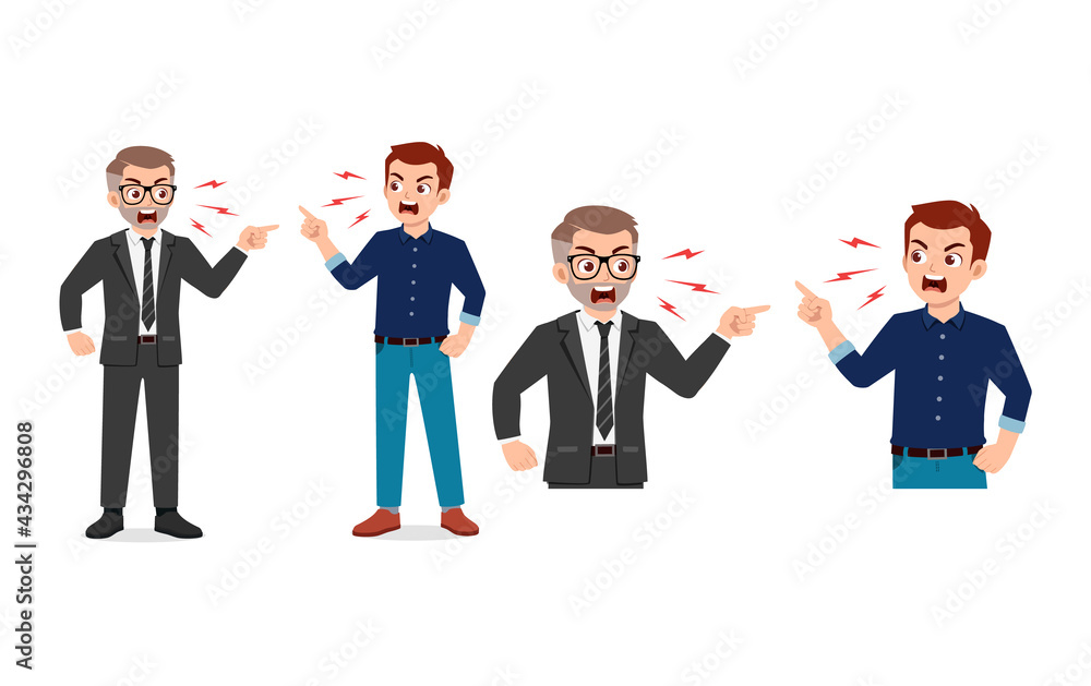 young man and his boss argue and angry young man and his boss argue and angry