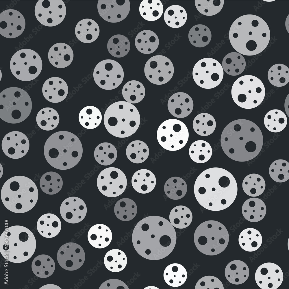 Grey Planet Mars icon isolated seamless pattern on black background. Vector Grey Planet Mars icon isolated seamless pattern on black background. Vector