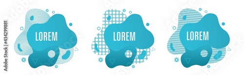 Set of Abstract Modern Graphic Elements. Set of Liquid Gradient Shapes and Banners. Vector illustration.