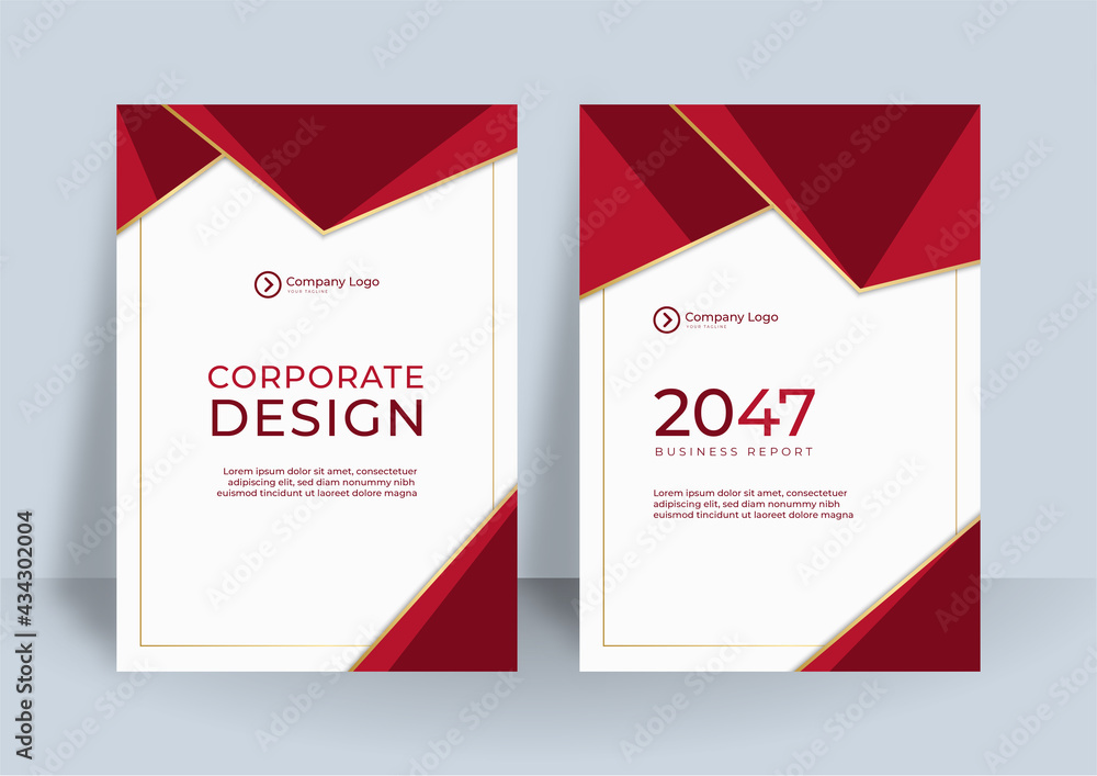 Modern dark red black business corporate brochure flyer design a4 ...