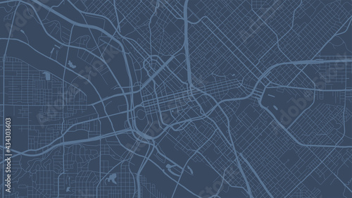Blue Dallas city area vector background map, streets and water cartography illustration. photo