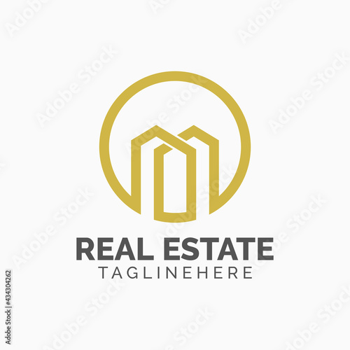 Logo template real estate, apartment, condo, house, rental, business. brand, branding, logotype, company, corporate, identity. Clean, modern and elegant style design