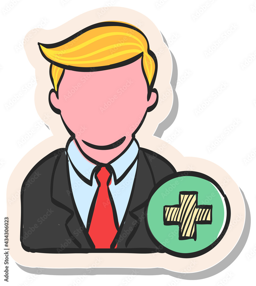 Hand drawn sticker style icon Add team member Hand drawn sticker style icon Add team member