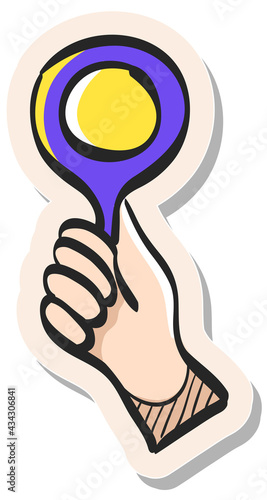 Hand drawn sticker style icon Bidder hand