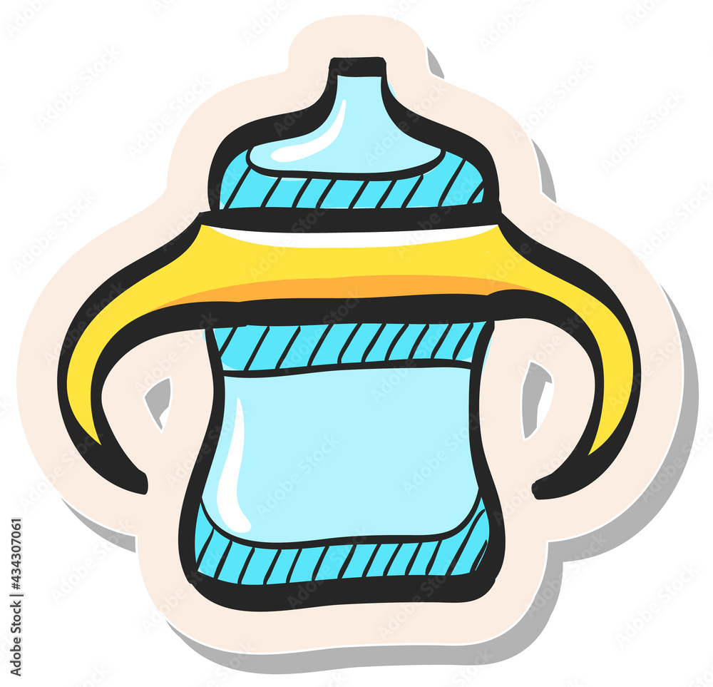 Hand drawn sticker style icon Milk bottle Hand drawn sticker style icon Milk bottle