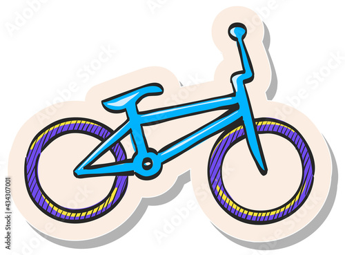 Hand drawn sticker style icon BMX bicycle