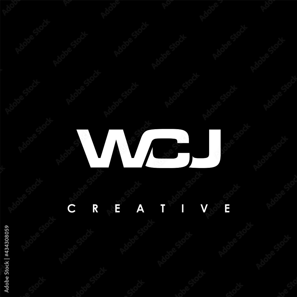 WCJ Letter Initial Logo Design Template Vector Illustration