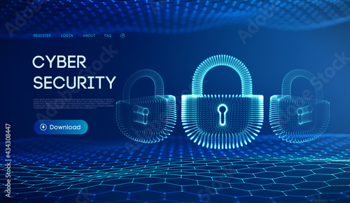 Coputer internet cyber security background. Cyber crime vector illustration. digital lock vector illustration EPS 10.