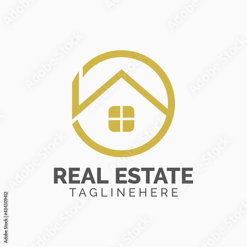 Logo template real estate, apartment, condo, house, rental, business. brand, branding, logotype, company, corporate, identity. Clean, modern and elegant style design
