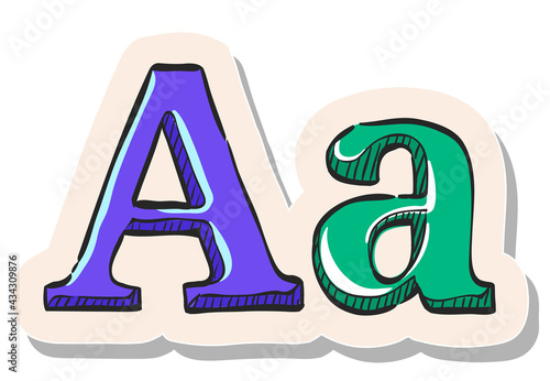 Hand drawn sticker style icon Font