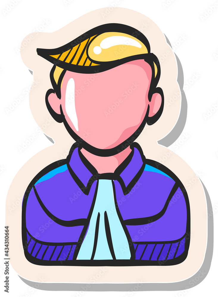 Hand drawn sticker style icon Judge avatar Hand drawn sticker style icon Judge avatar