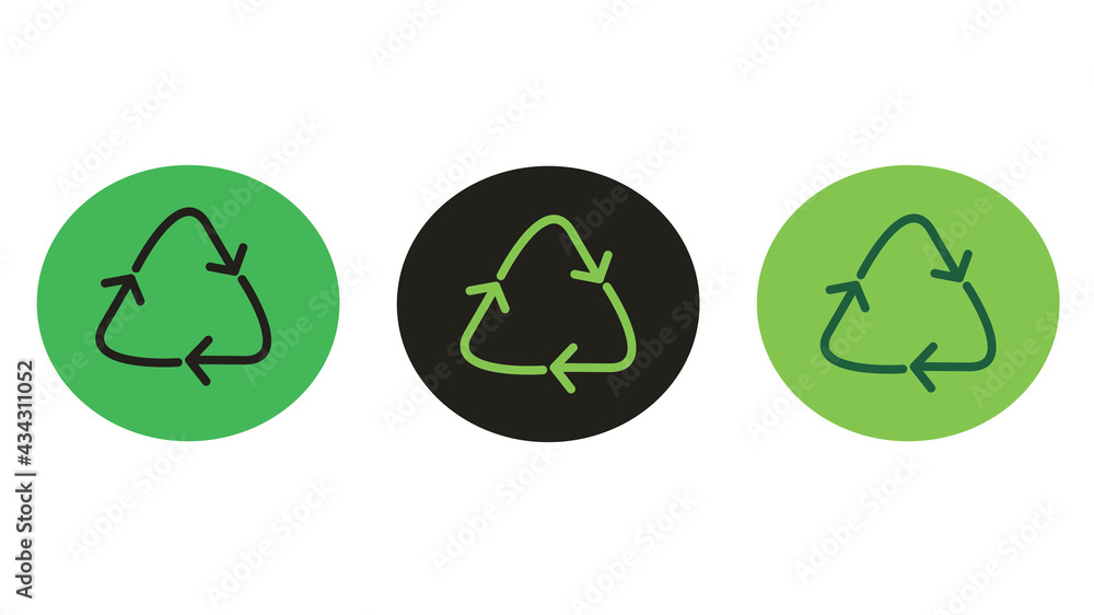 Recycle Logo. Icons set. Vector illustration isolated on white background Recycle Logo. Icons set. Vector illustration isolated on white background