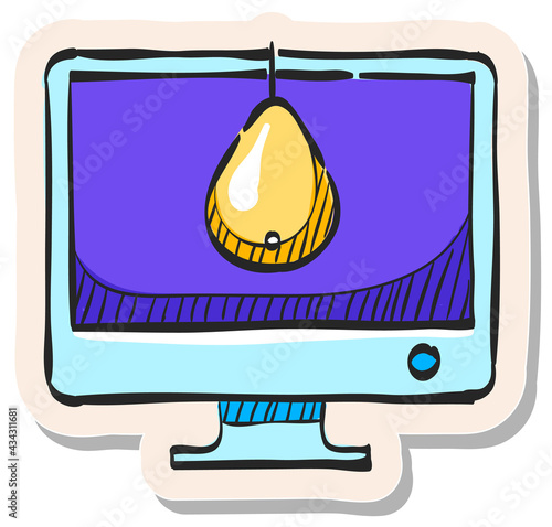 Hand drawn sticker style icon Monitor calibration