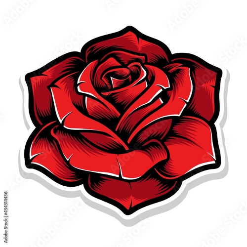 red rose flower vector logo