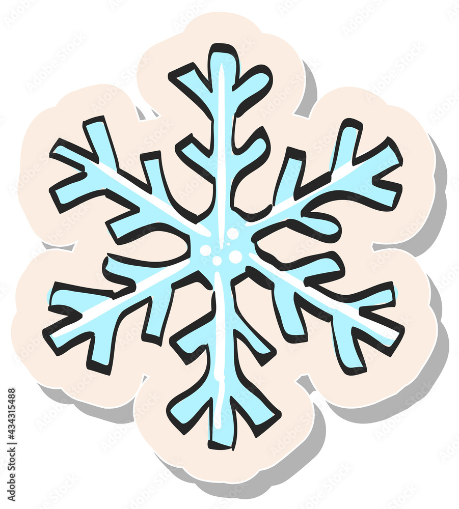 Hand drawn sticker style icon Snowflake Hand drawn sticker style icon Snowflake